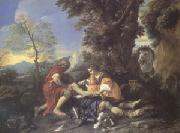 MOLA, Pier Francesco Herminia and Vafrino Tending the Wounded Tancred (mk05) oil painting on canvas